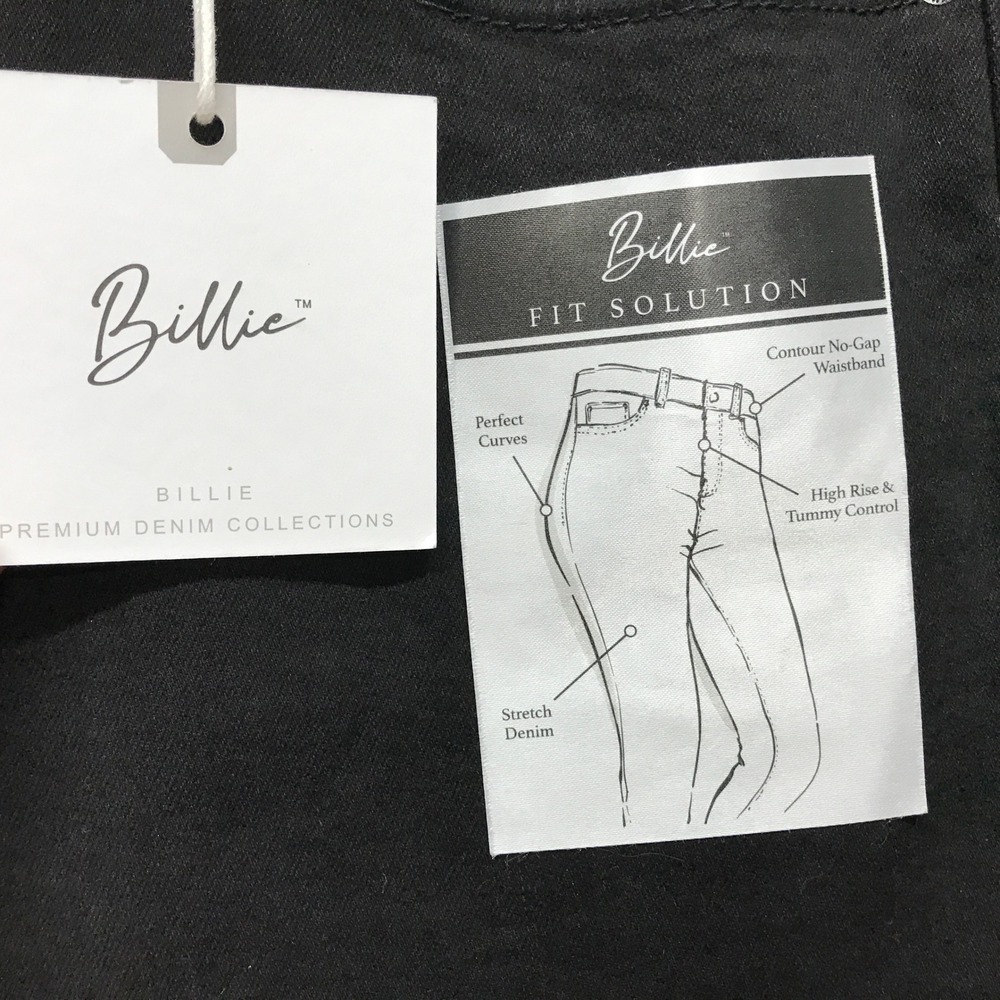 Billie Skinny Jeans Womens 16 Black Fit Solution High Rise Tummy Control Stretch - Picture 3 of 15
